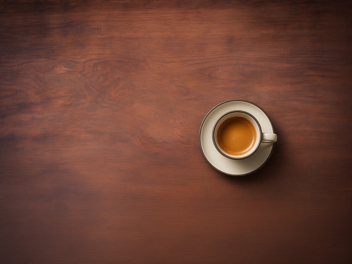 Espressotasse auf einem Holztisch